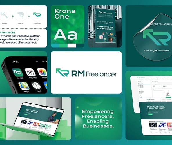 RM Freelancer brand identity board